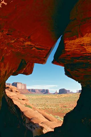 Peaking Through Pottery Arch at Monument Valley